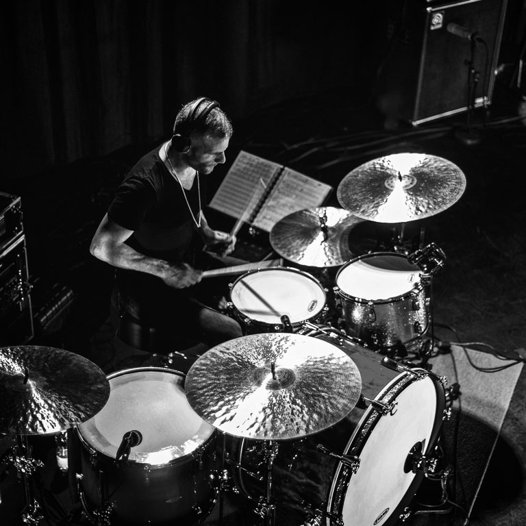 Phil Paris and his drumset